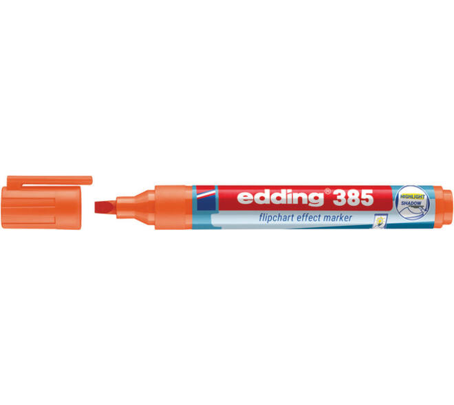 Viltstift edding 385 flipover penseelpunt oranje