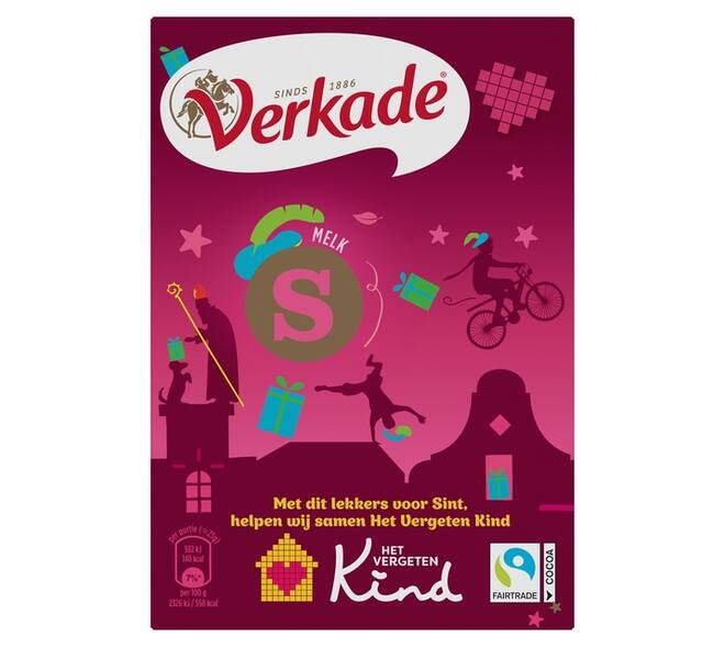 Chocoladeletter Verkade melk S 65 gram