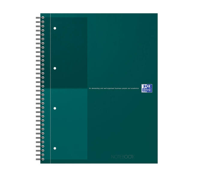 Spiraalblok Oxford International Notebook A4+ lijn 160 pagina's groen