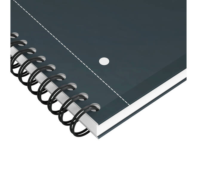 Spiraalblok Oxford International Notebook A4+ lijn 160 pagina's zwart