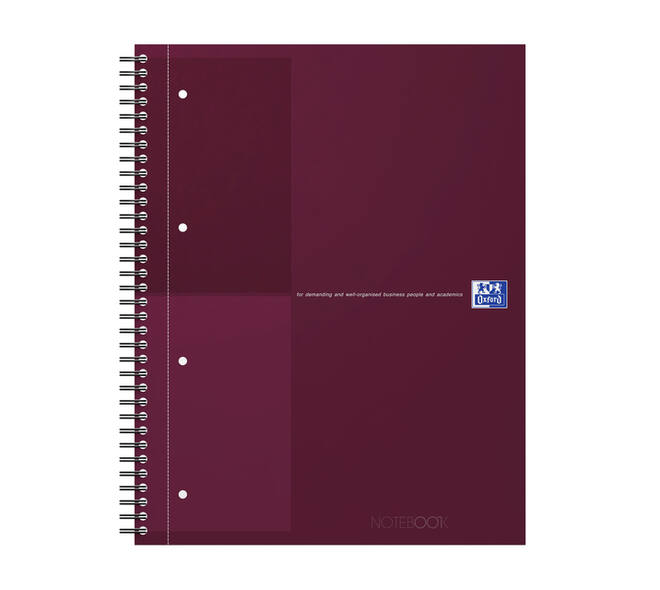 Spiraalblok Oxford International Notebook A4+ lijn 160 pagina's rood