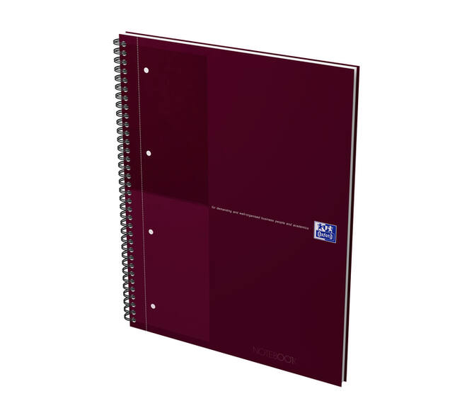 Spiraalblok Oxford International Notebook A4+ lijn 160 pagina's rood