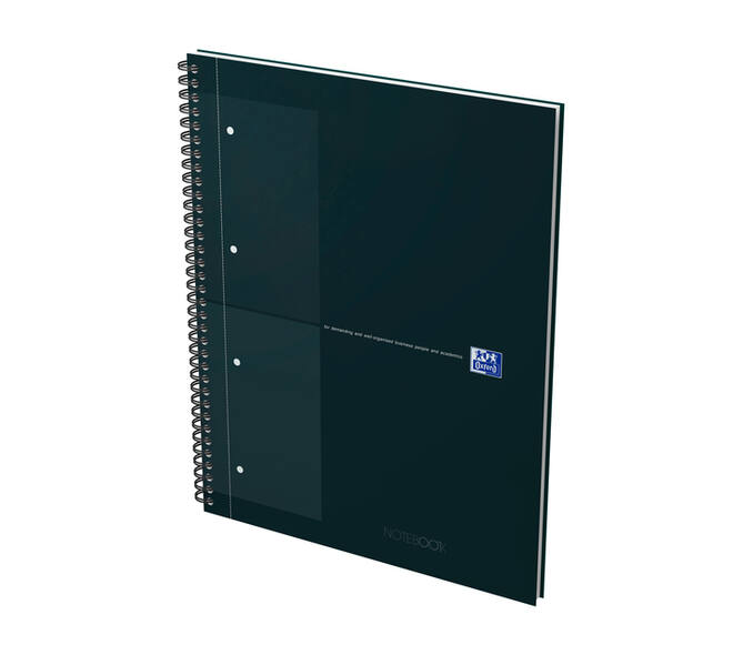 Spiraalblok Oxford International Notebook A4+ ruit 5X5mm 160 pagina's zwart