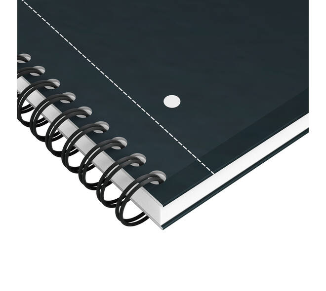 Spiraalblok Oxford International Notebook A4+ ruit 5X5mm 160 pagina's zwart