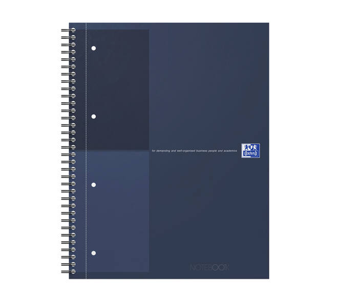 Spiraalblok Oxford International Notebook A4+ lijn 160 pagina's blauw