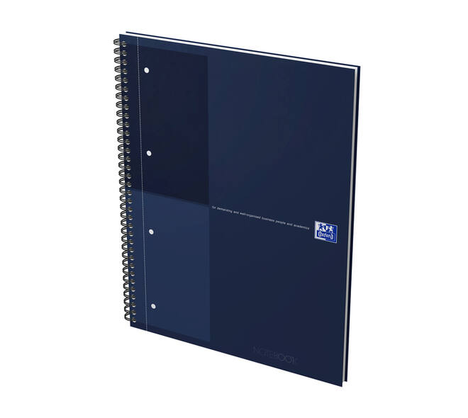 Spiraalblok Oxford International Notebook A4+ lijn 160 pagina's blauw