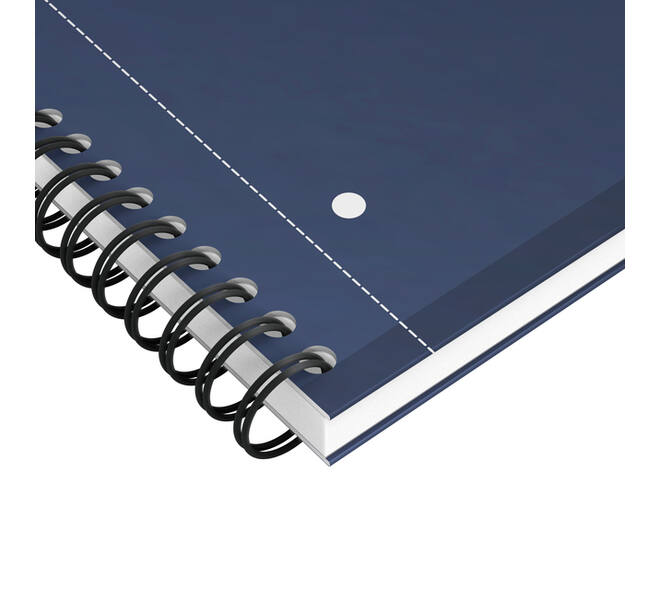 Spiraalblok Oxford International Notebook A4+ lijn 160 pagina's blauw
