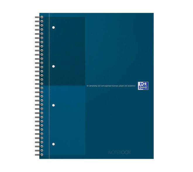 Spiraalblok Oxford International Notebook A4+ lijn petrol blauw