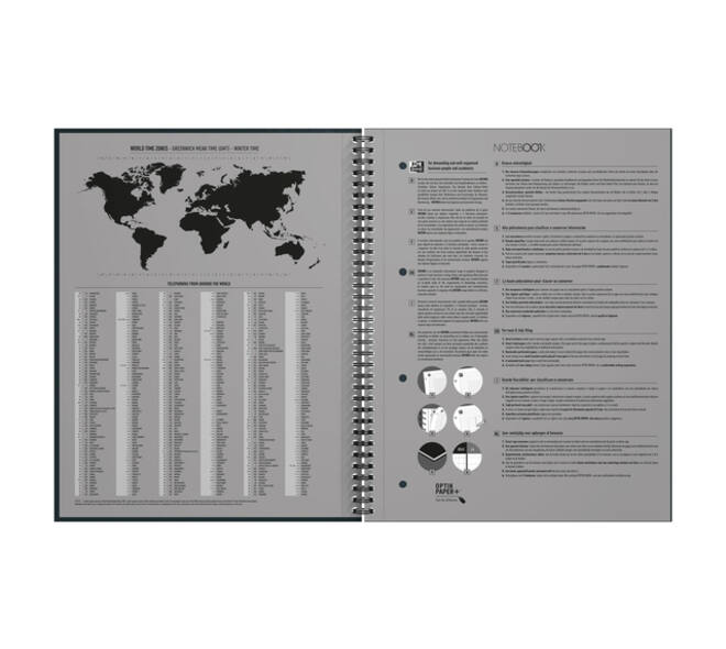 Spiraalblok Oxford International Notebook A4+ lijn petrol blauw