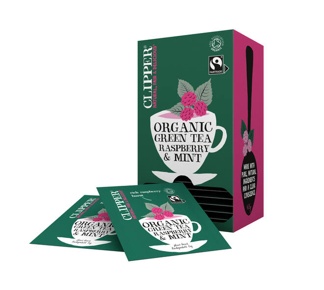 Thee Clipper green raspberry mint bio 25 zakjes