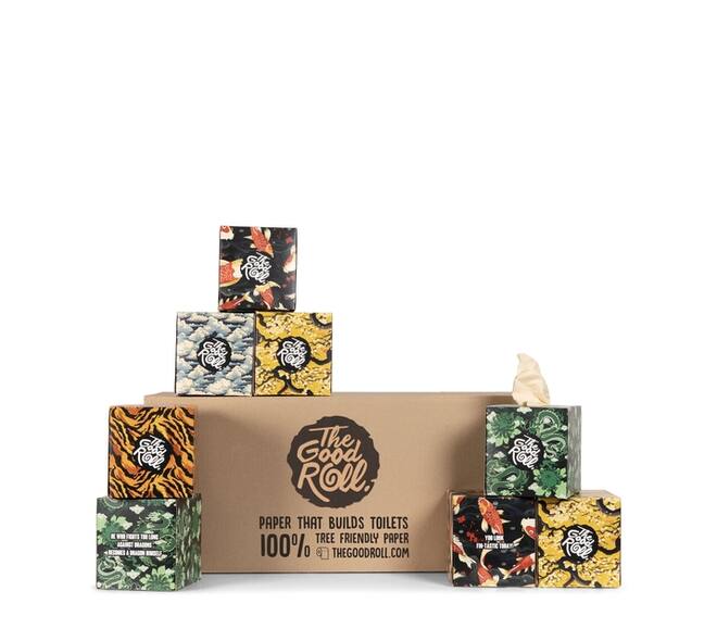Facial tissues The Good Roll The Happy Tissue bamboe 3-laags 20x60 vel naturel