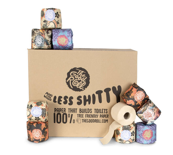 Toiletpapier The Good Roll The Panda Edition bamboe 2-laags 24x300 vel naturel