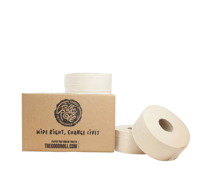 Toiletpapier The Good Roll jumbo klein bamboe 2-laags 18x180m naturel