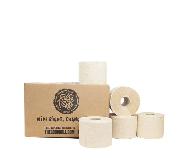 Toiletpapier The Good Roll The Panda Edition Naked bamboe 3-laags 27x250 vel naturel