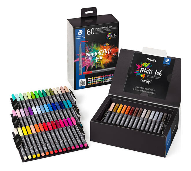 Brushpen Staedtler PigmentArts set à 60 kleuren