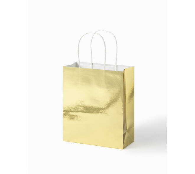 Cadeautas Folia goud kraft 18x21x8cm 7 stuks