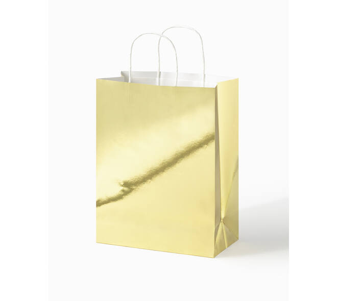 Cadeautas Folia goud kraft 24x31x12cm 20 stuks