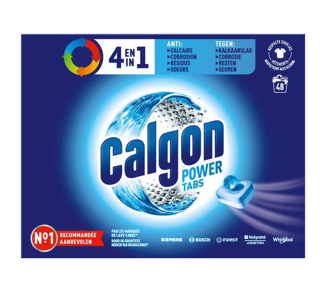 Wasmachine reinigingstabletten Calgon 4in1 48 tabs