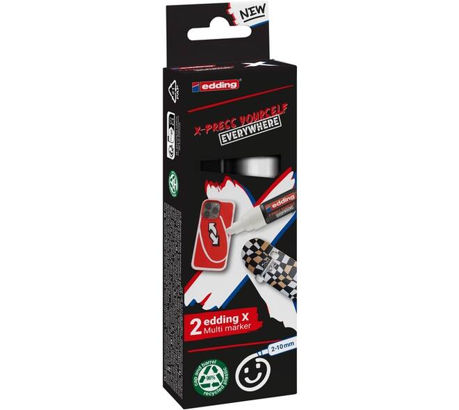 Edding 6900 X multi m. 2pcs set black en white