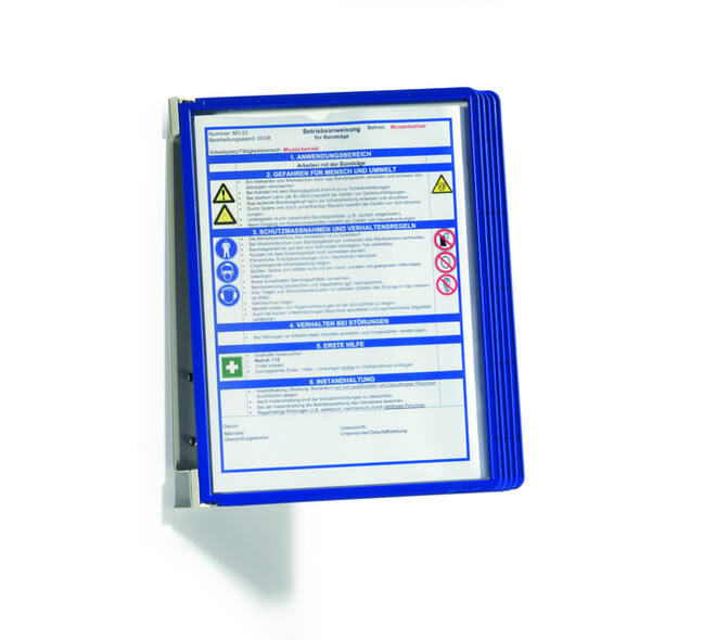 Wandelement Durable Vario Wall met 5-tassen blauw