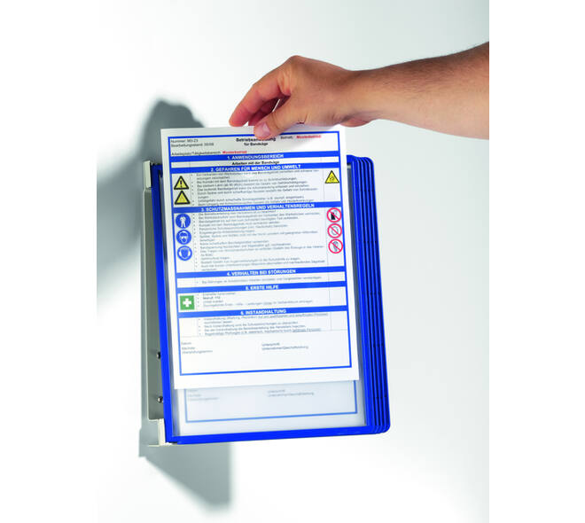 Wandelement Durable Vario Wall met 5-tassen blauw