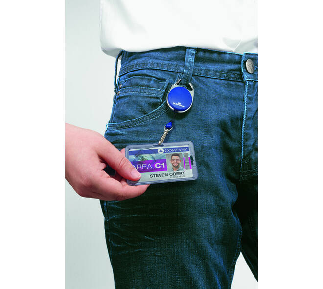 Afrolmechanisme Durable Style met karabijnhaak blauw