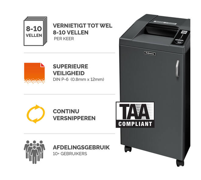 Papiervernietiger Fellowes Fortishred 3250SMC snippers 0,8x12mm