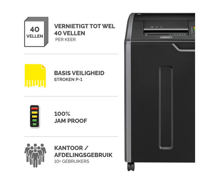 Papiervernietiger Fellowes Powershred 425I stroken 5,8mm