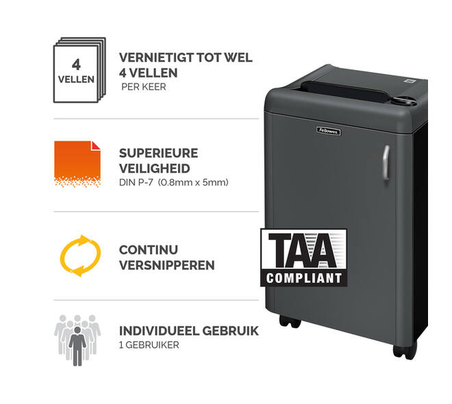 Papiervernietiger Fellowes Fortishred 1050HS snippers 0,8x5mm