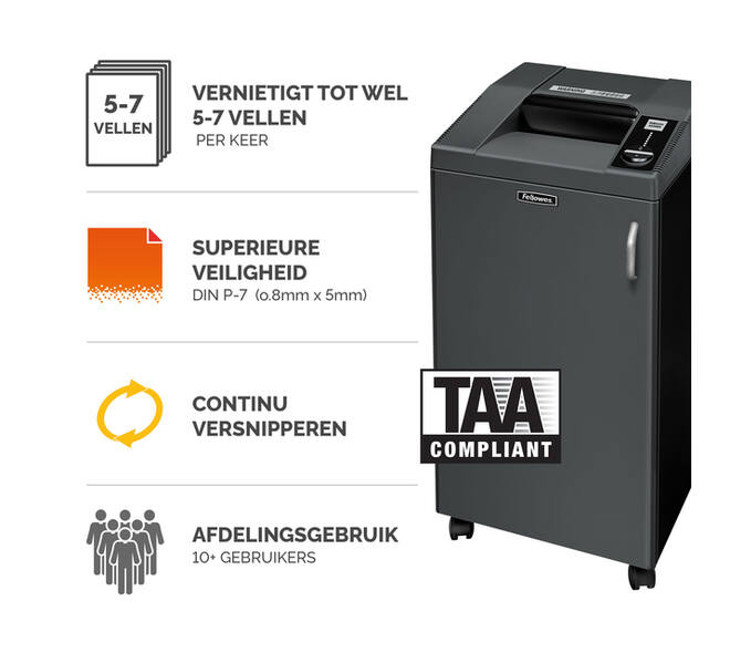 Papiervernietiger Fellowes Fortishred 3250HS snippers 0,8x5mm