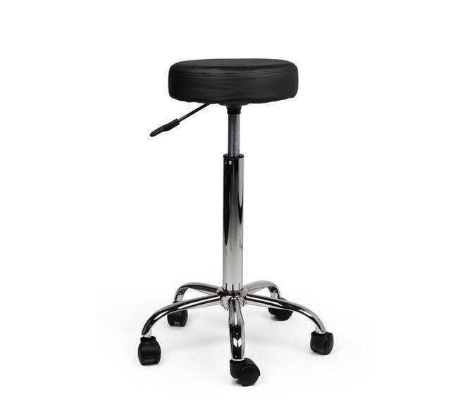 Tabouret kruk Office hoog met gasveer harde wielen zw