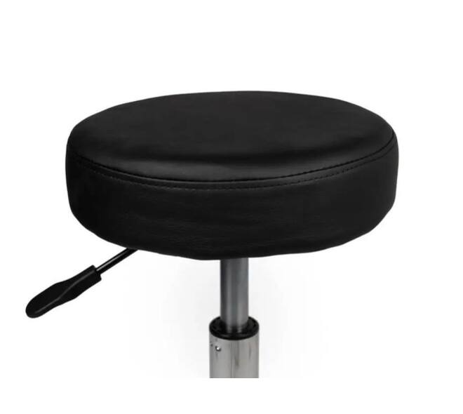 Tabouret kruk Office hoog met gasveer harde wielen zw