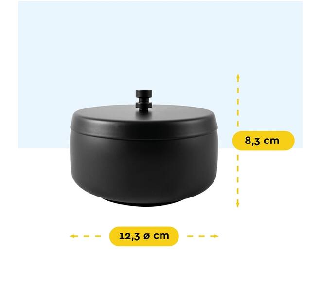 Asbak BRASQ tafelmodel 1 liter met deksel AT700 zwart