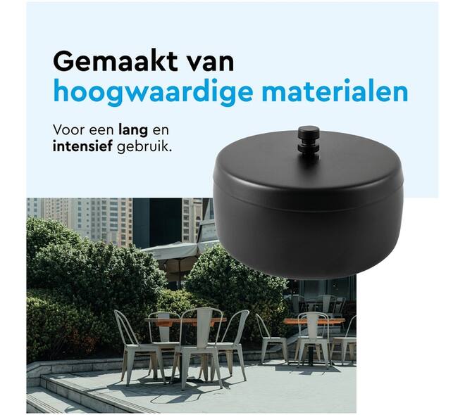 Asbak BRASQ tafelmodel 1 liter met deksel AT700 zwart