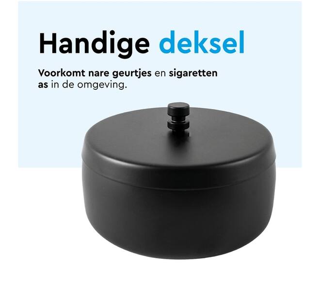 Asbak BRASQ tafelmodel 1 liter met deksel AT700 zwart
