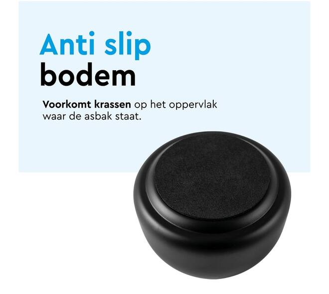 Asbak BRASQ tafelmodel 1 liter met deksel AT700 zwart