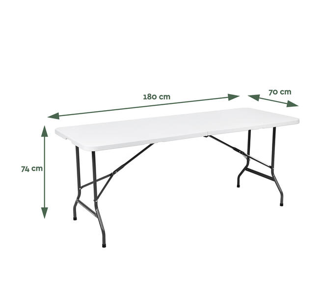 Vouwtafel BRASQ 180x70x74cm FT180 wit