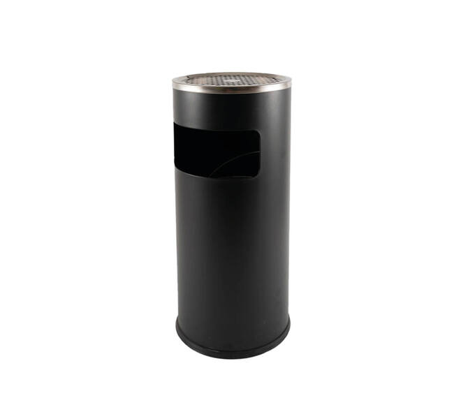 Afvalbak met asbak BRASQ 11 liter AT500 zwart