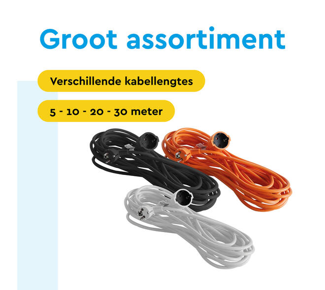 Verlengkabel BRASQ 30m oranje