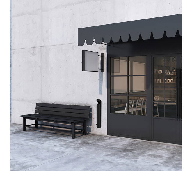 Wandasbak BRASQ AT200 RVS zwart
