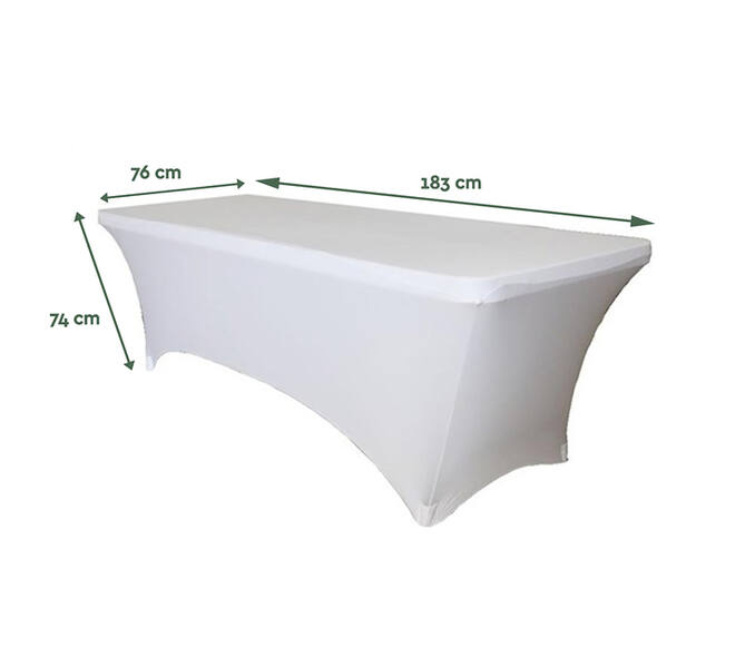 Tafelrok BRASQ 183x76x74cm wit