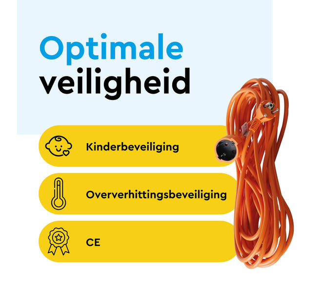 Verlengkabel BRASQ 20m oranje
