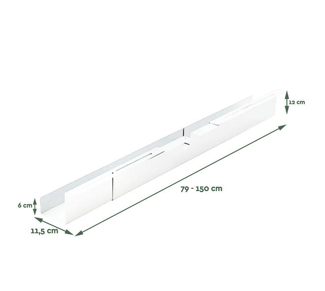 Kabelgoot BRASQ verstelbaar 75-150cm CT100 wit