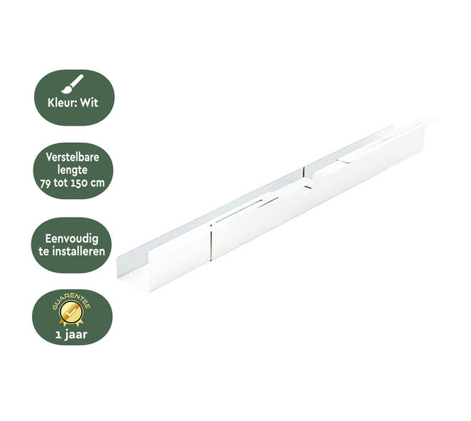Kabelgoot BRASQ verstelbaar 75-150cm CT100 wit