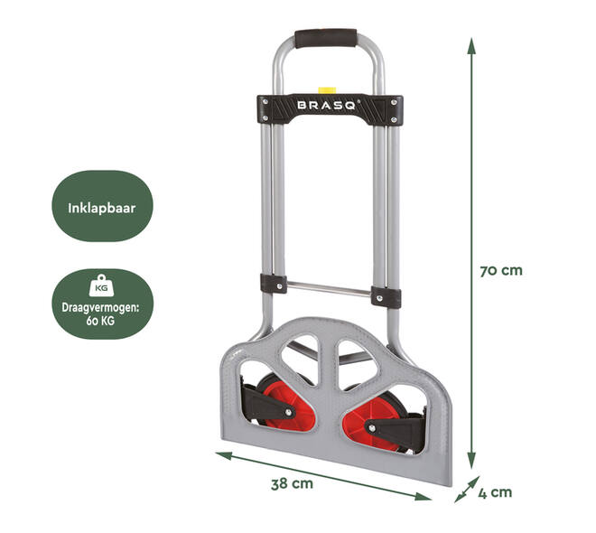 Steekwagen BRASQ Inklapbaar HT60 incl. bagagespin 60Kg