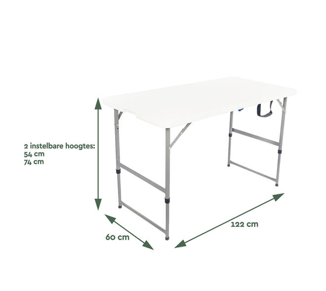 Vouwtafel BRASQ 120x60x74cm FC120 wit