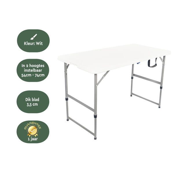 Vouwtafel BRASQ 120x60x74cm FC120 wit