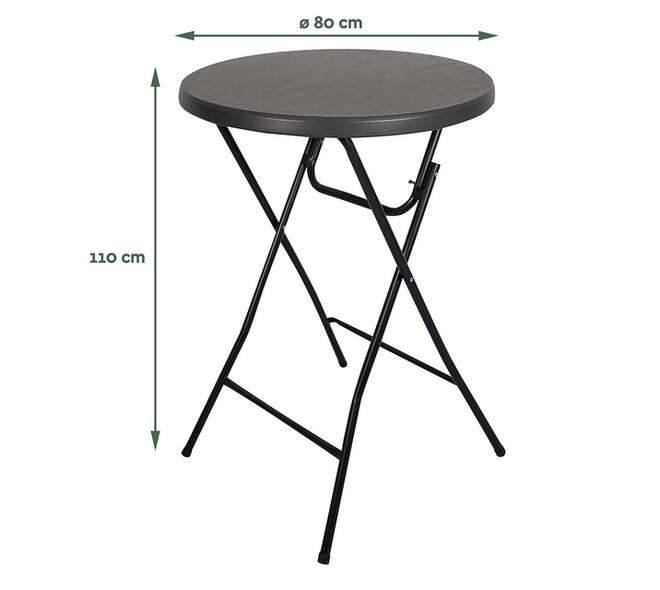 Statafel BRASQ 80cm BT100 zwart