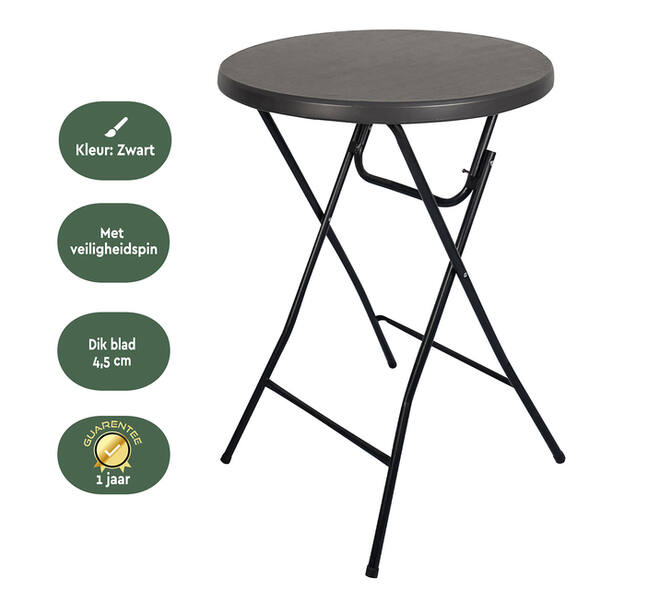 Statafel BRASQ 80cm BT100 zwart