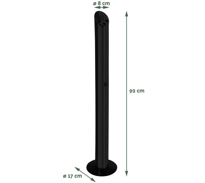 Asbak staand BRASQ AT300 RVS zwart